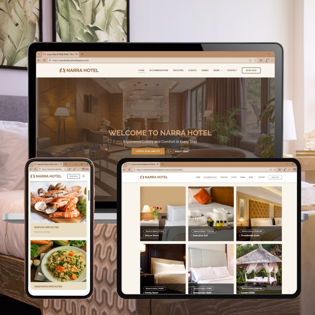 Narra Hotel Website Screenshot